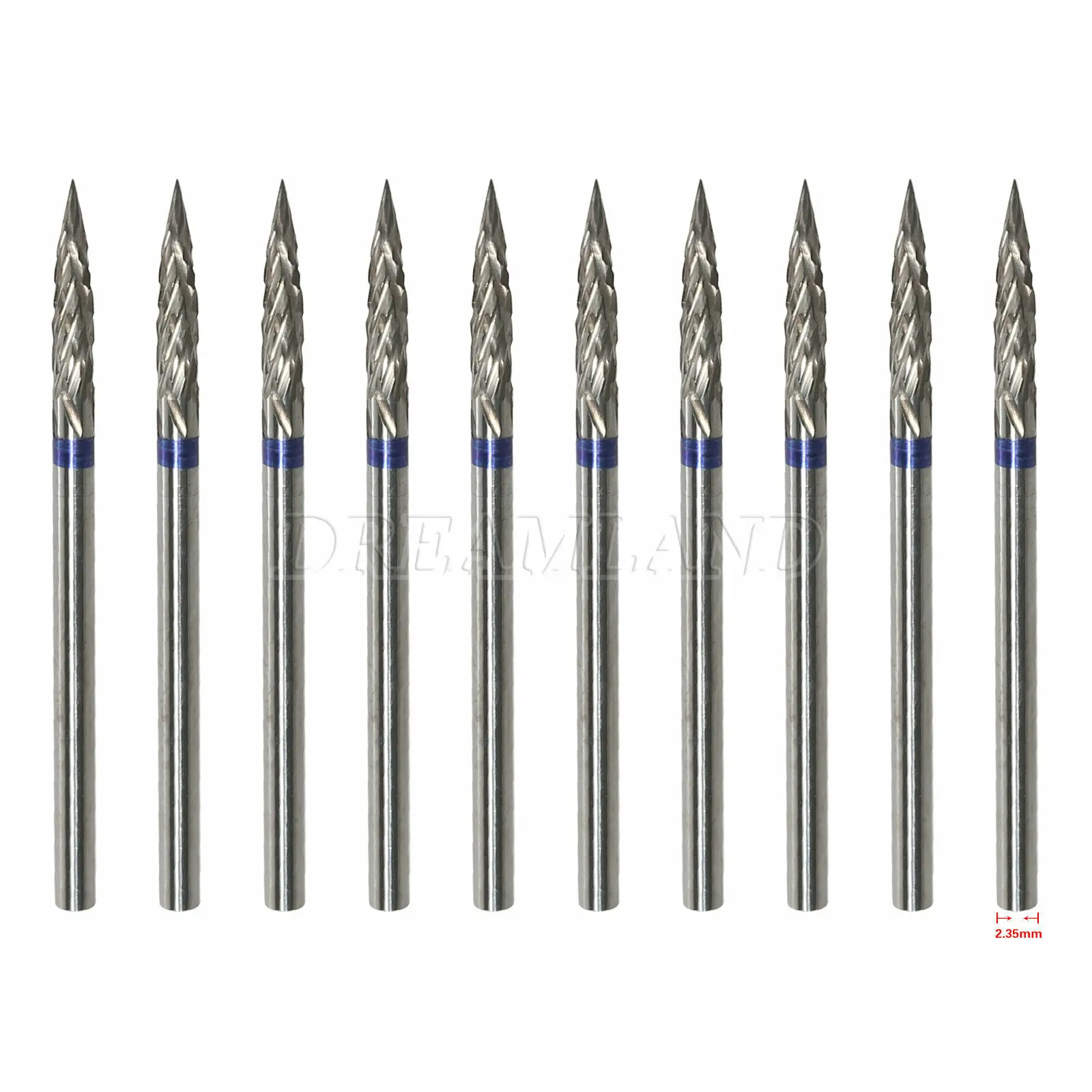 

10PCS Dental Lab Polishing Bur Drills Tungsten Steel Carbide Burs Burrs 2.35MM G01 For Straight /35K RPM Hanpdiece