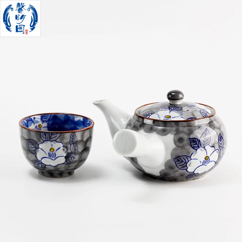 Hand painted black crystal glaze Japanese tea ceremony anti scald belt filter single handle teapot tea pot cup set teaware