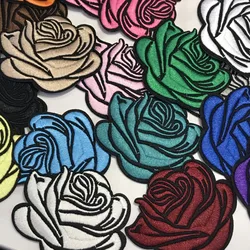 1Pcs Mix Color Rose Flower Women Embroidery Patches for T-shirt Iron on Stripes Appliques Clothes Stickers Clothing Badges