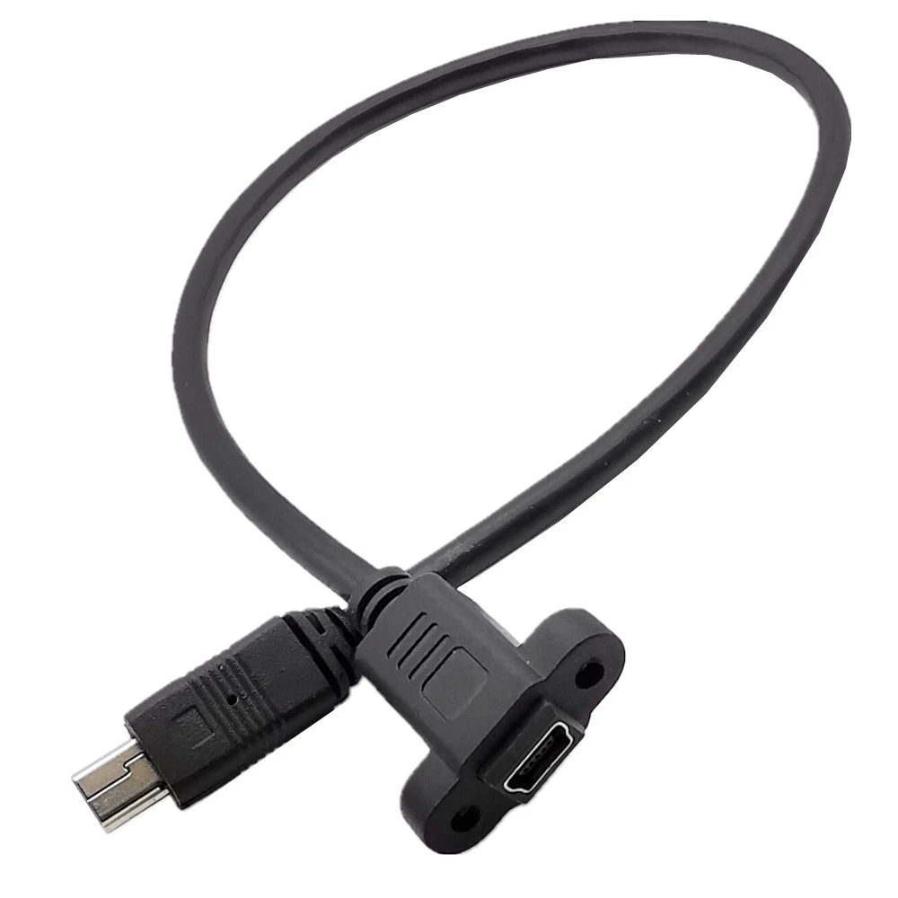 Mini USB 5 Pin แผงซ็อกเก็ตตัวเมีย Mount To Mini 5 P ชายสายลำโพงอะแดปเตอร์0.3M