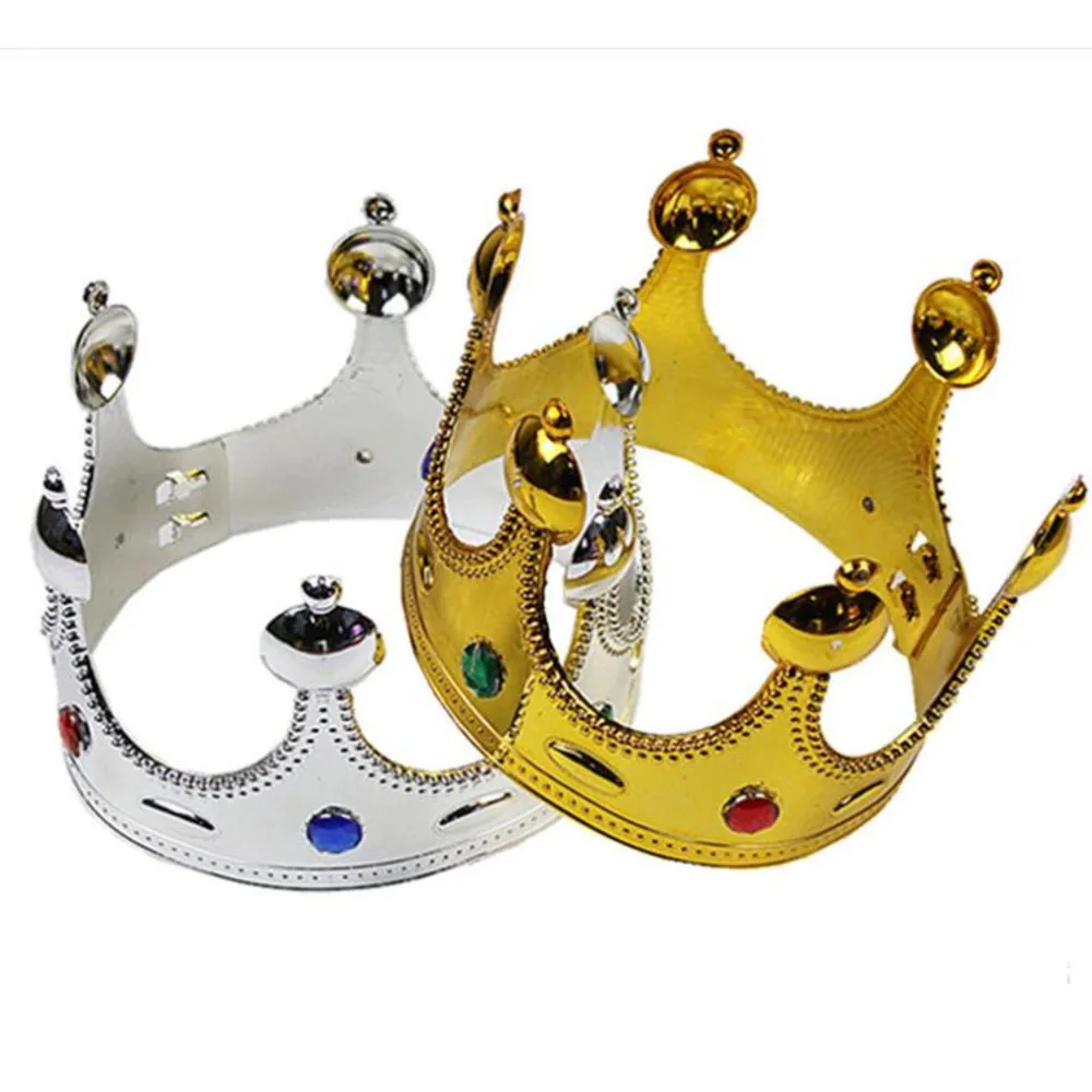 COSPLAY King Queen Crown Party Hats Tire Prince Princess Crowns Birthday Party Hat Gold Silver 2 Colors With OPP Bags