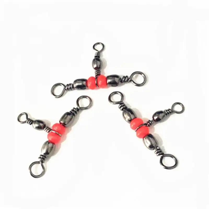 10/20/50 Pcs of Fishing Buckle 360Degree Beaded miniCarbon Steel Rotating Ring Fish Hook Bait line Connector Fishing Accessories