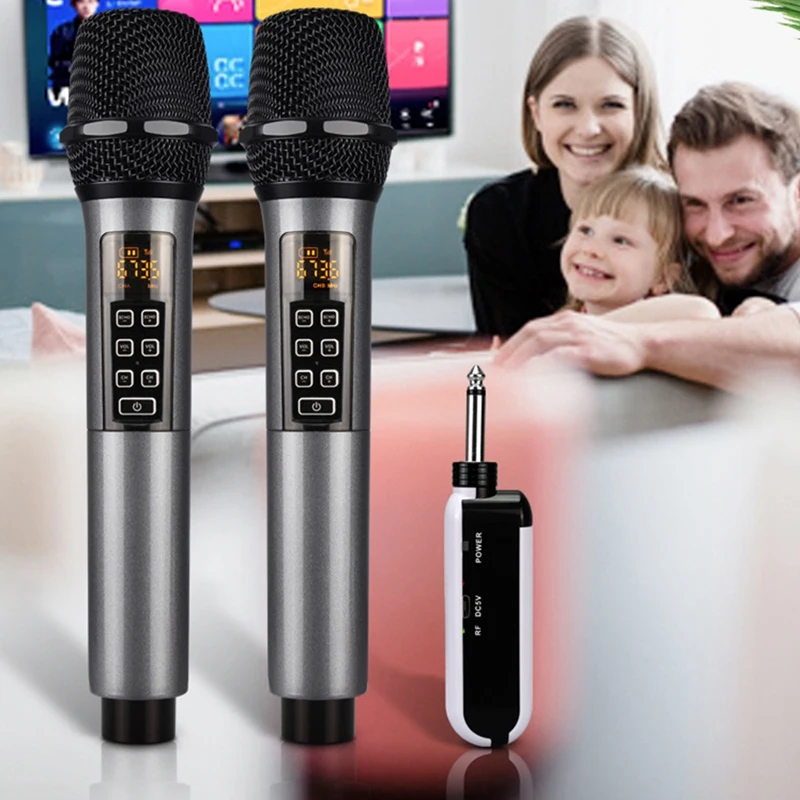 

UHF Wireless Bluetooth Microphone Micro Handheld Home Karaoke Conference Microphone Computer Work with Audio Mixer with Receiver