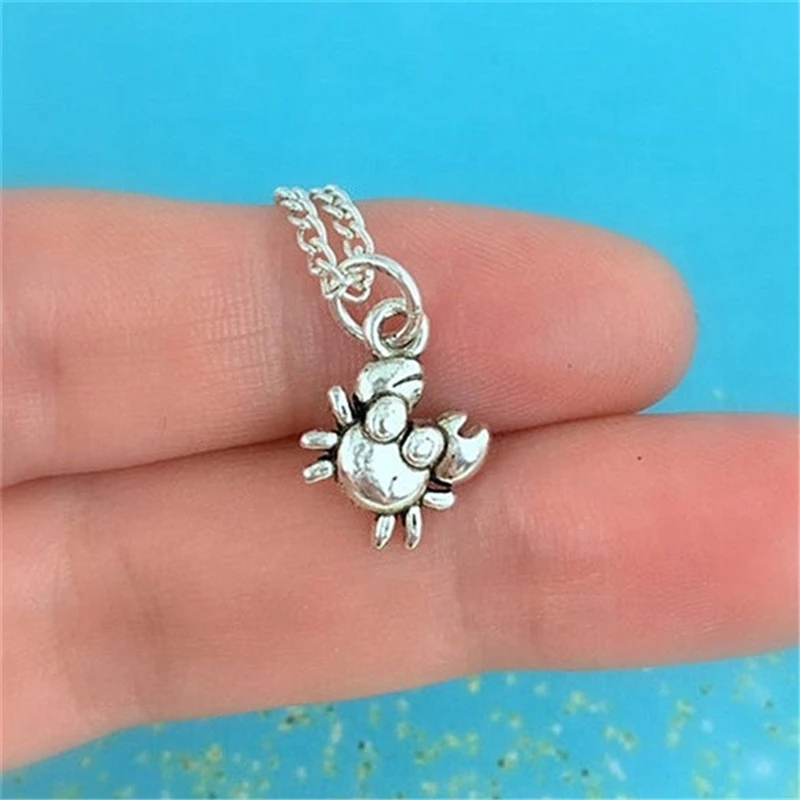 Crab Necklace, Sealife Jewelry, Cancer Zodiac Necklace, Astrology Jewellery, Birthday Gift, Crab Gift, Beach Wedding Necklace