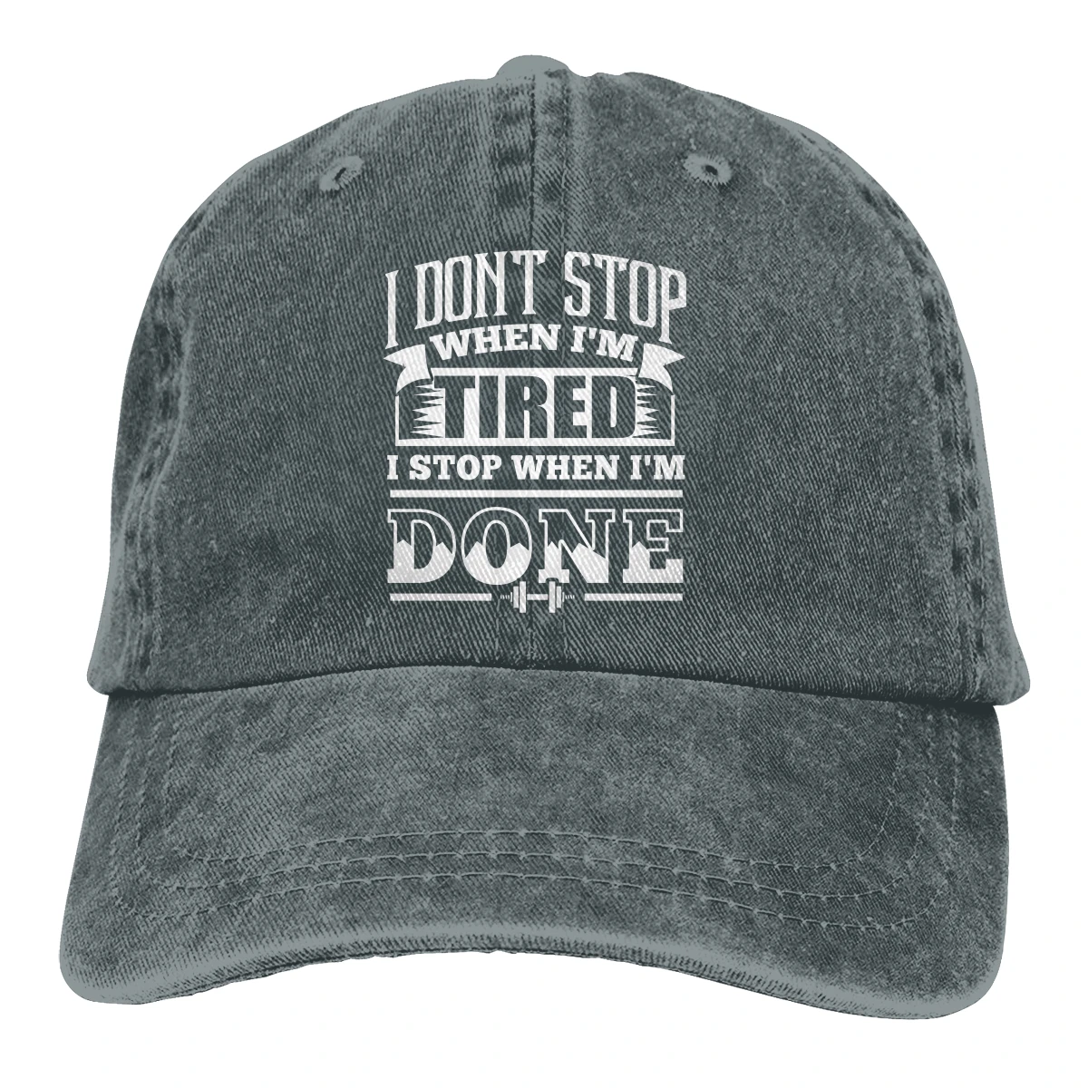 I Don't S When I'm Tired I S When I'm Done Gym Baseball Cap Men Bodybuilding Ripped Muscle Training Caps colors Snapback Caps