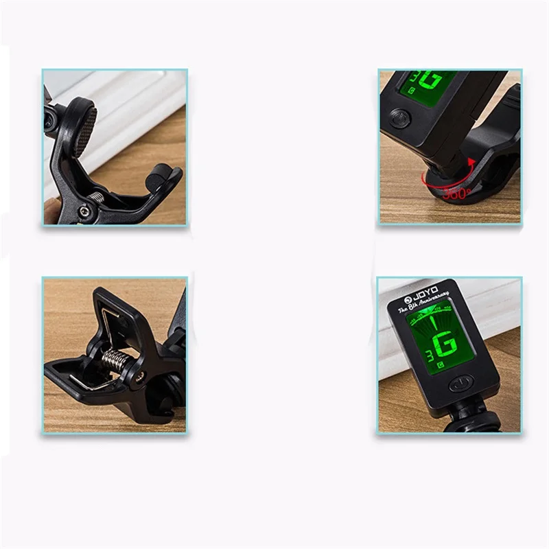 Guitar Tuner Digital Clip-On Tone Tuner for Electric Urikri Bass Violin Universal 360 Degree Rotatable Sensitive Built-in Batter