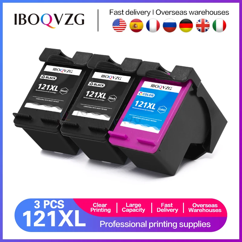 IBOQVZG 3x For 121 121xl ink cartridge compatible for hp121 Deskjet F4283 F2423 F2483 F2493 F4213 F4275 F4283 F4583 printer