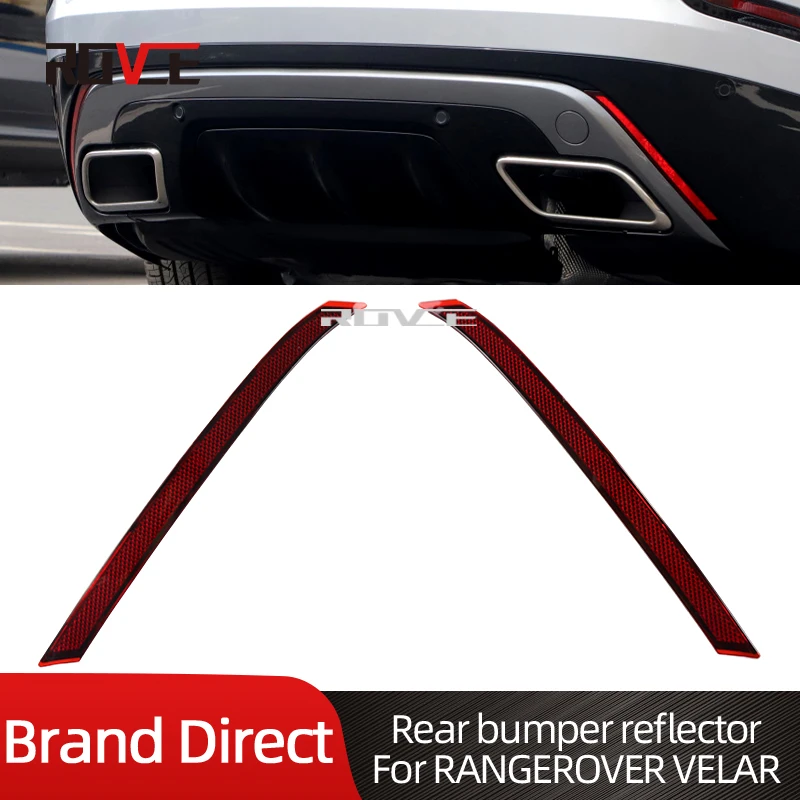 

ROVCE Car Rear Bumper Reflector Red Lens Warning Strip LR093435 LR093436 For RANG ROVER VELAR