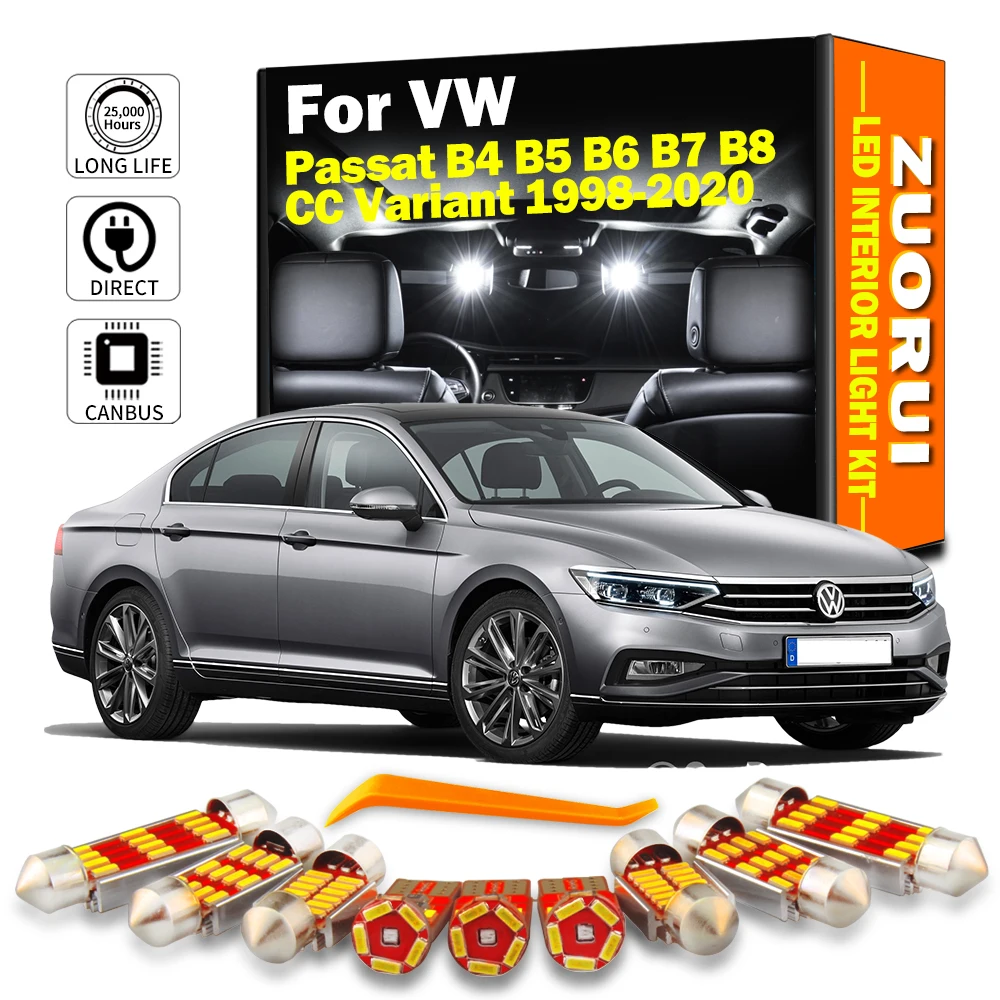 ZUORUI Canbus LED Interni Mappa Cupola Kit Luce Per Volkswagen VW Passat B4 B5 B6 B7 B8 CC Variante 1990-2019 2020 Accessori Auto