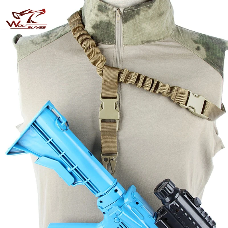 US Tactical Gun Sling Single Point Belt Bungee Rope regolabile Army Rifle tracolla per Airsoft M4 AR15 accessori Slings