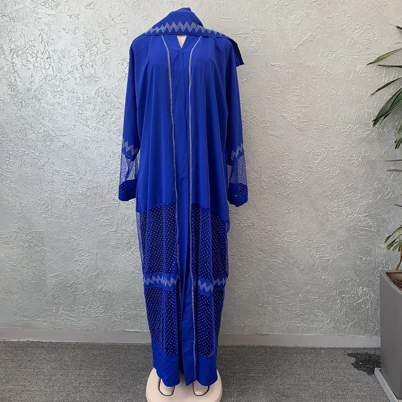 African Dresses for Women Dashiki Diamond Long Maxi Dress African Clothes Bazin Plus Size Abaya Dubai Muslim Dress Robe Africain