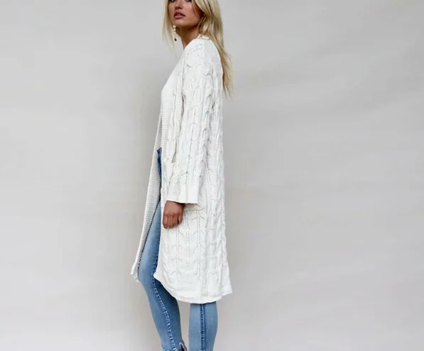 2022 Vintage mohair long cardigan women sweaters female Long sleeve pocket winter cardigans Casual knitwear pure jumpers