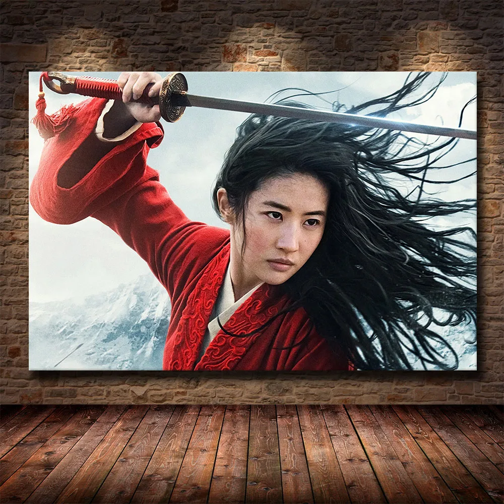 Popular Movies Mulan Joined The Army For Her Father Wall Art Pictures For Living Room Canvas Paintings For Home Decor