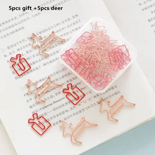 MINKYS Kawaii 10pcs/lot Strawberry Lemon Carrot Metal Paper Clip Christmas Song Decorative Bookmark Binder Clips Stationery - Image 8
