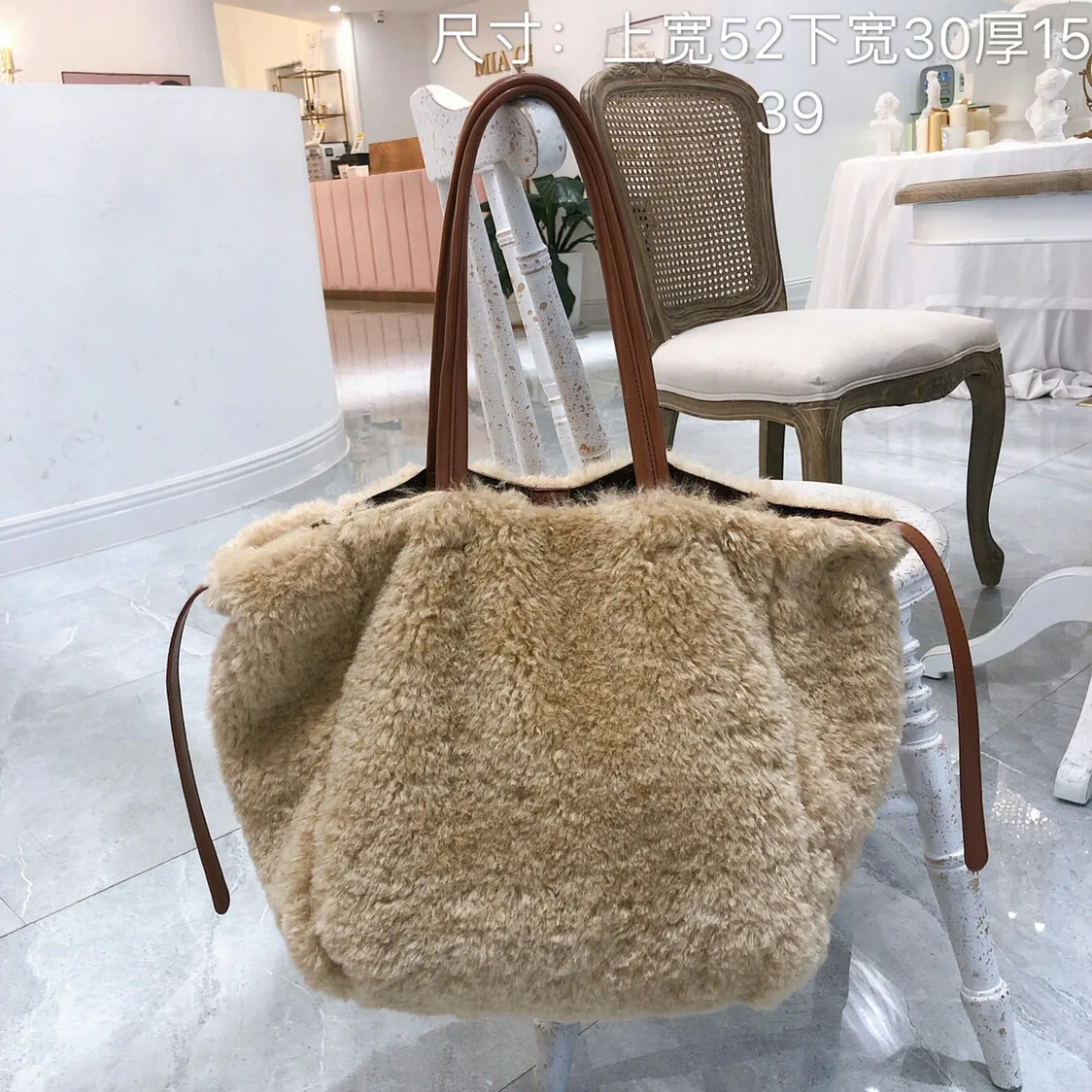 

Feminine Bolsa Luxury Double sided Faux Fur Bags Women Winter Handbag Large Capacity Shoulder Bag Females Tote Top-handle Bag