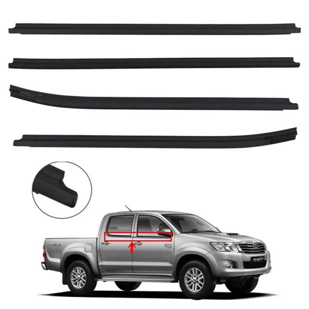 For Toyota HILUX Vigo 2005-15 PICKUP KUN26 KUN36 MK6 Weatherstrip Weather Strip Rubber Seal Outside Window Glass Door Protector