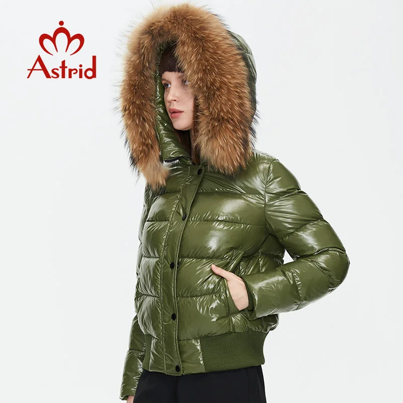 Astrid 2022 New Winter Women\'s coat women warm thick parka fashion black short Jacket with raccoon fur hood female clothing 7270