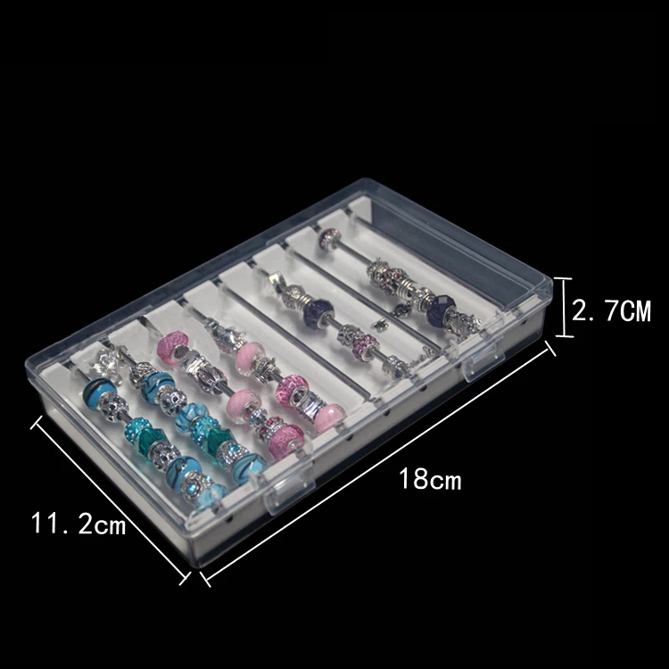 Acrylic Jewelry Charm Beads Storage Box for Trollbeads Bracelet Ring Holder Organizer Tray Diy Finding Display Stand Rack Case