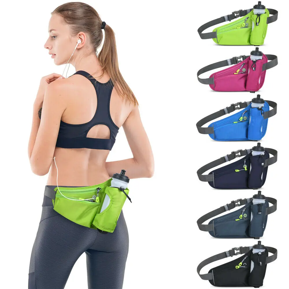 Sports Hydration Belt Bag Running Belt Waist Pack Bum Bag With Water Bottle Holder For Men Women Running Cycling Waist Bag