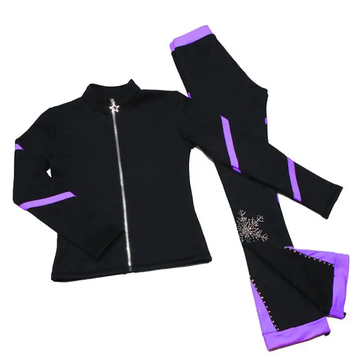 Ice Skate Clothes Winter Figure Skating Suits Train Girl Rhinestone