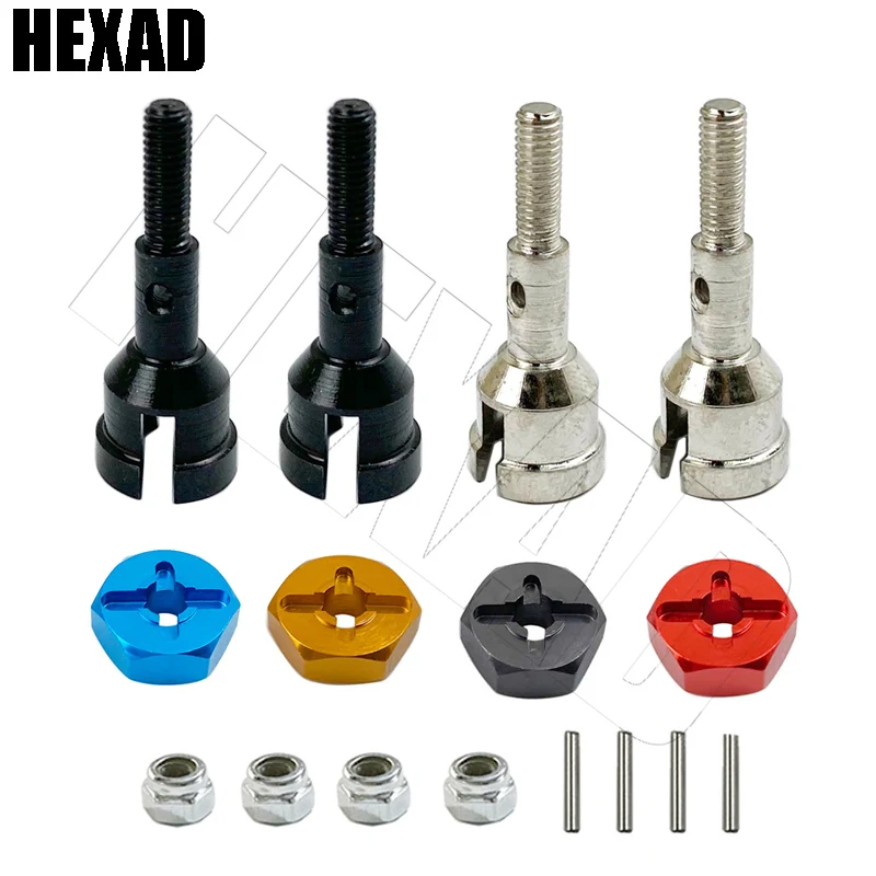 Wheel Conversion Set Axle & 12Mm Hex Dive Hub Turn 1/10 on Road for WLtoys 1/18 A959 A969 A979 A959B A969-B RC Car Upgrade Parts