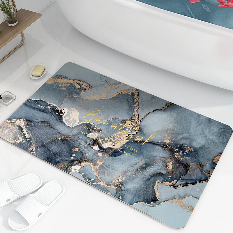 Nordic Light Luxury Bathroom Soft Diatom Mud Absorbent Floor Mat Hallway Doorway Bathroom Kitchen Home Front Door Decoration