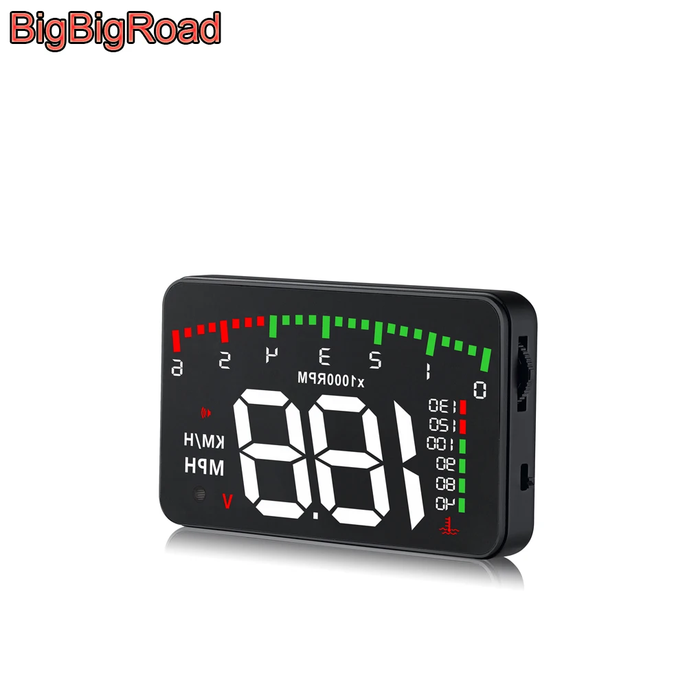 BigBigRoad Car Hud Display Windshield Projector Overspeed Warning For Nissan Kicks Murano Lannia Livina March X-trail X trail