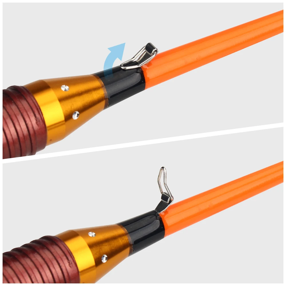 TIANNSII Combination (Fishing Reel + Ice Fishing Rod+Ice Lure Hook) Glass Fiber Ice Lure Fishing Rod 2 Sections 0.7m Length