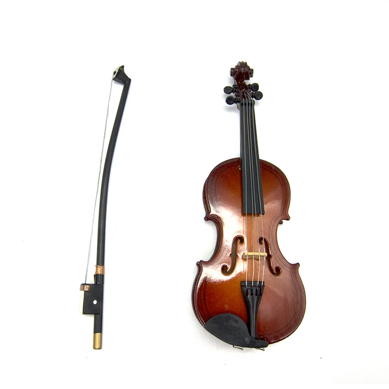 1Pcs Wooden Miniature Violin Model with Support and Case Mini Musical Instrument 1/12 Dollhouse 1/6 Action figure Accessories