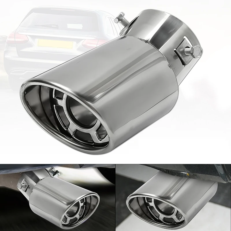 

62MM Car Elbow Exhaust Tips Modified Tail Pipe Rear End Muffler Stainless Steel Escape Mount On Universal Auto SUV