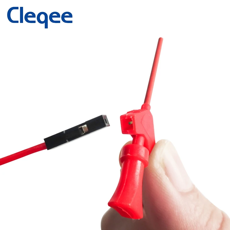 Cleqee-Mini Grabber SMD IC, Clips de gancho de prueba para Jumper Dupont, sonda de prueba, analizador lógico Grabber 30V/5A, P5003, 12 Uds.