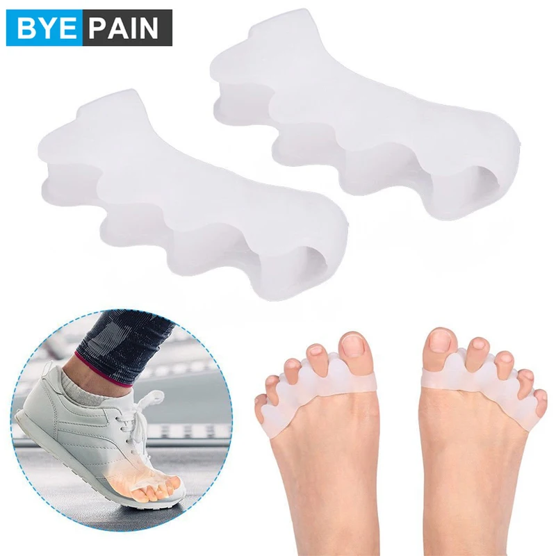 1Pair Gel Toe Separators Toe Straightener Toe Stretchers for Women and Men Shoe Toe Spacer