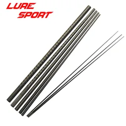 LureSport 2.1m 6 sections 3pcs carbon solid Tip Travel Fishing Rod Toray X-Cross Carbon blank Rod Building Component RepairDIY