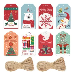 50PCS Nice Merry Christmas Tree Tags Cards for Gift Label DIY Christmas Package Wrapping Small Business Supplies 4*7CM