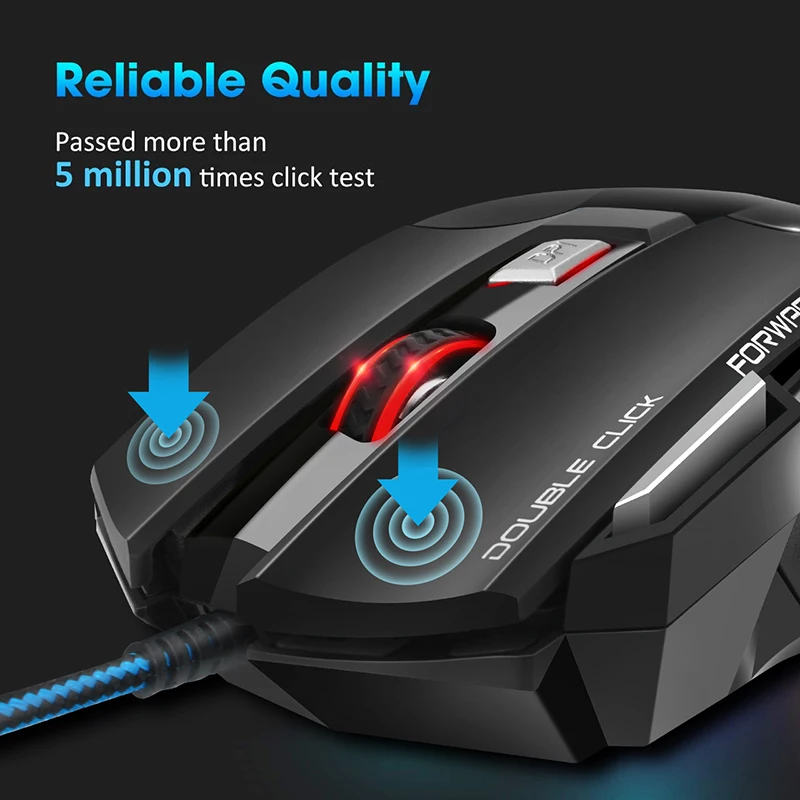 Computer Mouse Gamer Ergonomic Gaming Mouse USB Wired Game Mause 5500 DPI Silent Mice With LED Backlight 7 Button For PC Laptop