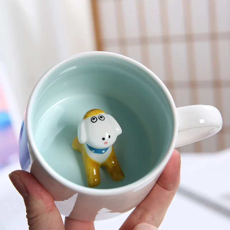3D Animals Cute Ceramic Mug Coffee Cups with Handle Cow Panda Frog Teacup  Juice Milk Tea Mugs Drinkware Gift for Girlfriend Kid - AliExpress 15