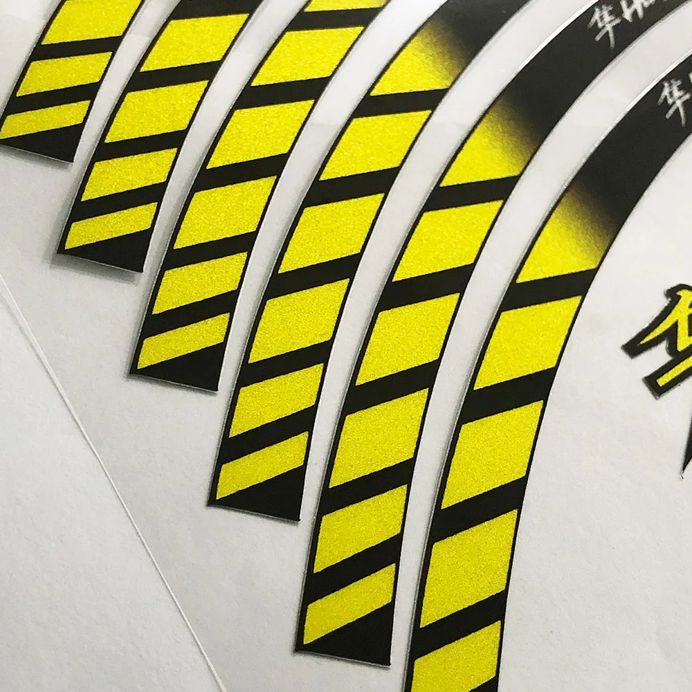 12 Strips Front Rear Stickers Moto Decal Sticker Motorcycle Decals Reflective Waterproof Wheel Decals For SUZUKI GSR 750 600 400