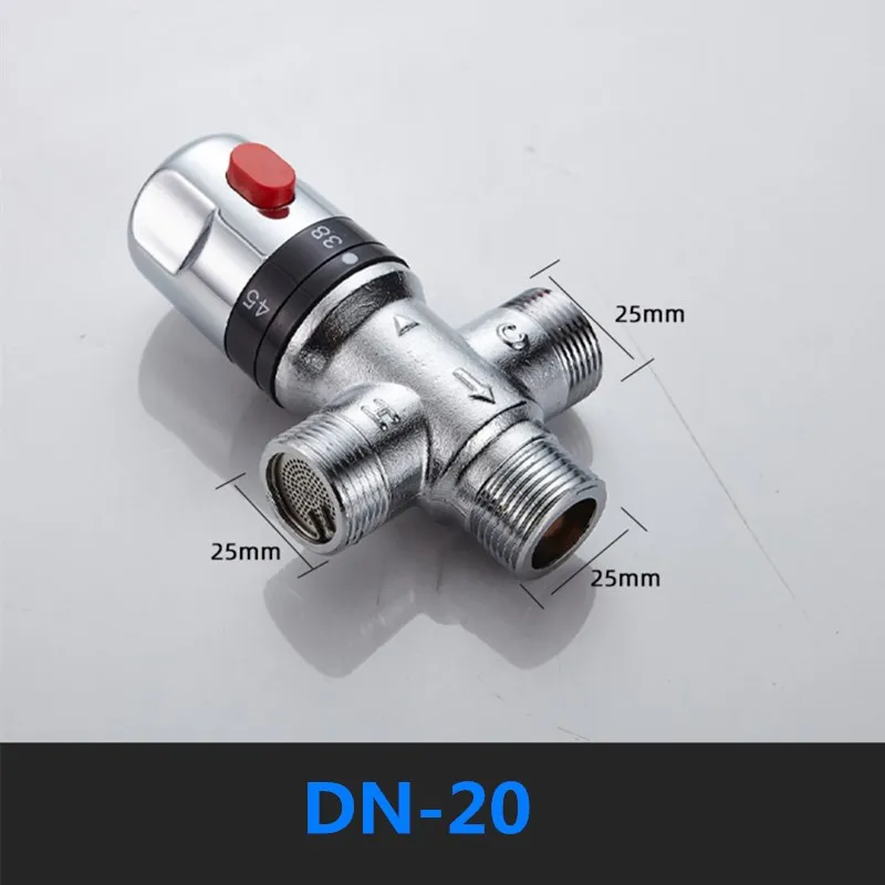 DN20 Brass Tube Constant Temperature Faucet G 3/4 Constant Mixing Valve Bathroom Water Temperature Control Faucet Pipe Valve