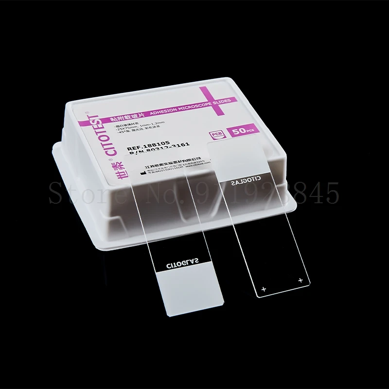 50pcs/Box Laboratory Super White Adhesion Glass Slide 188105 with Positively Charged Anti-Detachment