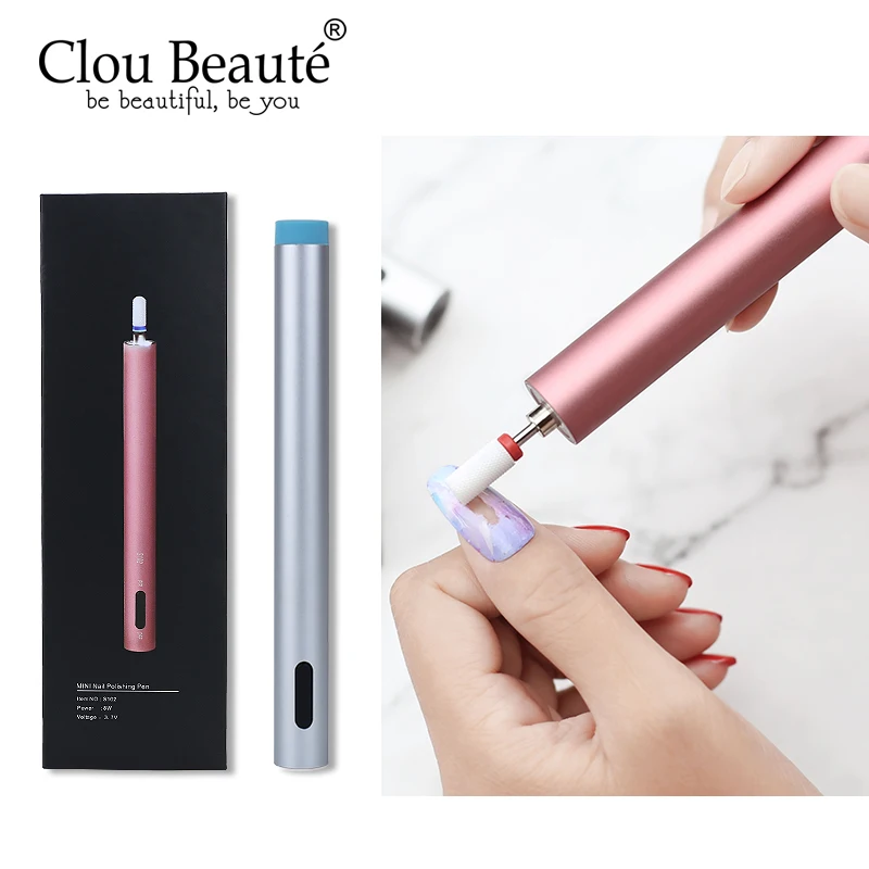 

Clou Beaute USB Rechargeable Mini Electric Nail Drill Pen Machine LED Light Manicure Drill File Sander Polisher Gel Polish Tools