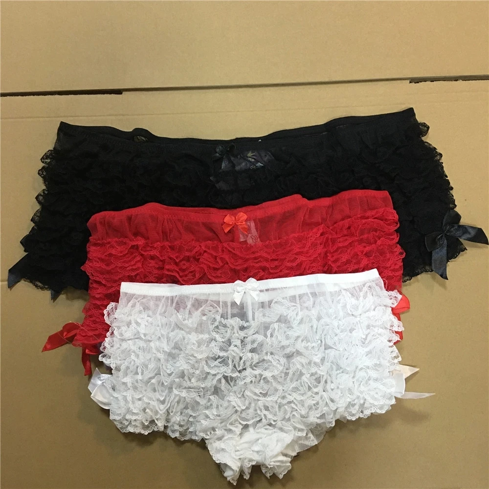 Frilly Knickers Ruffle Panties Women Lace Loose Bloomers Shorts Underwear Dance