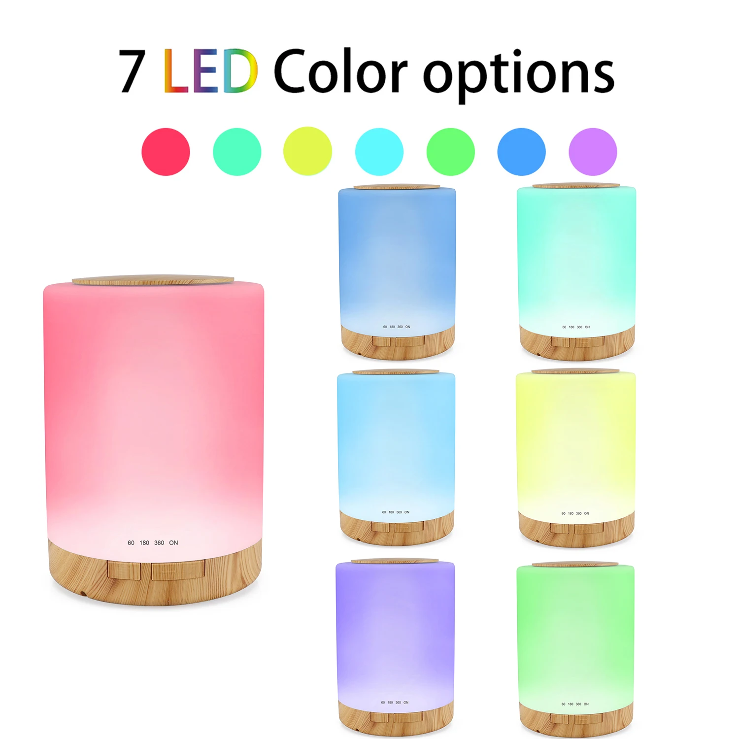 Humidificador de aire ultrasónico con Control remoto, difusor de aceites esenciales con luces LED de 7 colores para oficina y hogar, 300ml, gran oferta