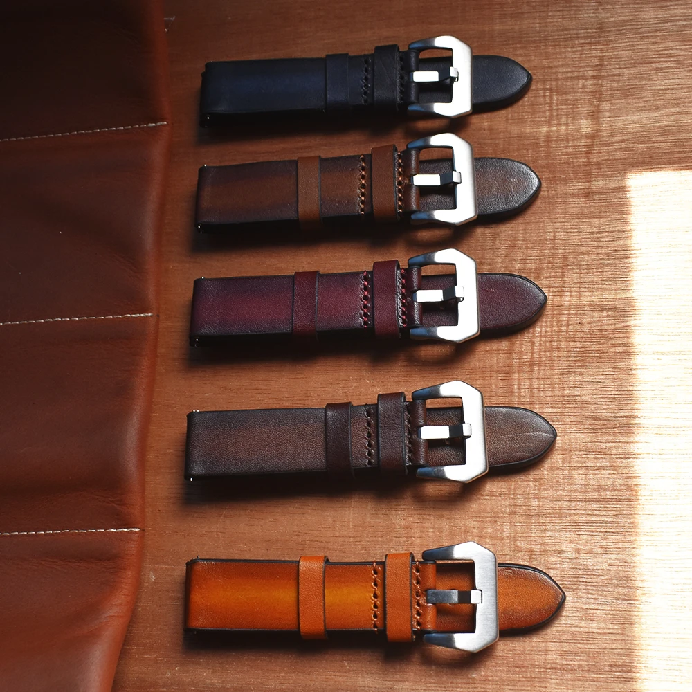 Genuine Leather Watch Band 18mm 20mm 22mm 24mm Quick Release Watch Straps Brown Watchbands Accessories for Panerai Watch Band