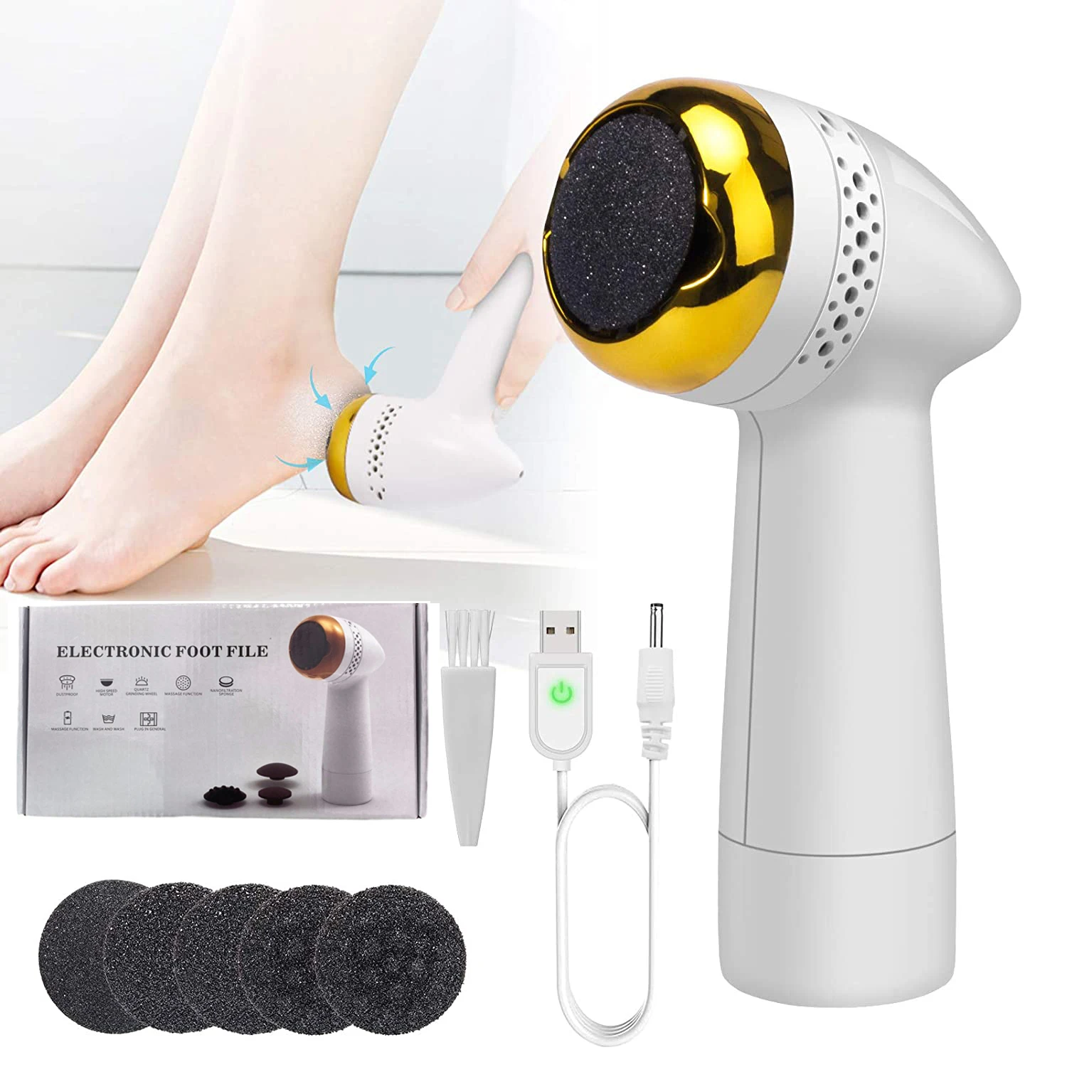 Multifunction Electric Vacuum Adsorption Remove Calluses Hardness Dead Skin Heels Grinding Pedicure Foot Grinder Pedicure