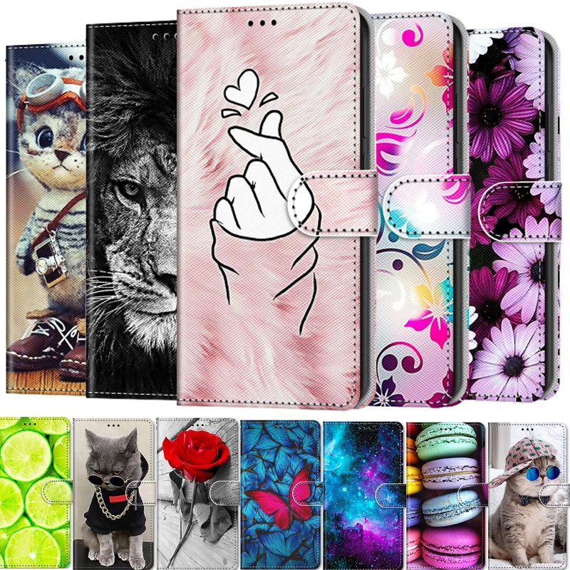 For POCO F3 Painted Leather Flip Phone Case For Xiaomi Redmi Note 10 10S Pro Max Mi 11i K40 Wallet Card Holder Stand Book Cover