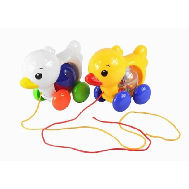 Juguete de cuerda de coche de pato con cordón clásico para niños, divertido modelo de plástico, suave, duradero, para Infante niño bebé, regalo de cumpleaños