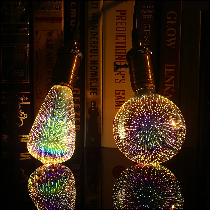 Led Lamp 3D Art Decorative Led Bulb E27 220V For Home Decor Bottle Christmas Tree Heart light decoration Color Light  Restaurant