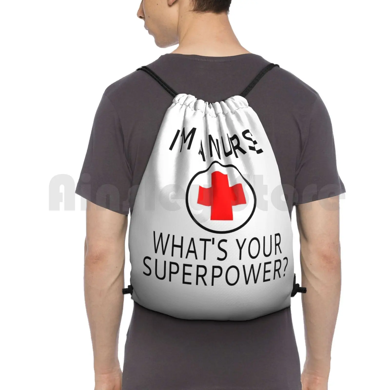 I'M A Nurse What'S Your Superpower ? Backpack Drawstring Bag Riding Climbing Gym Bag  Nurse Nurse Nursing Nursing Student