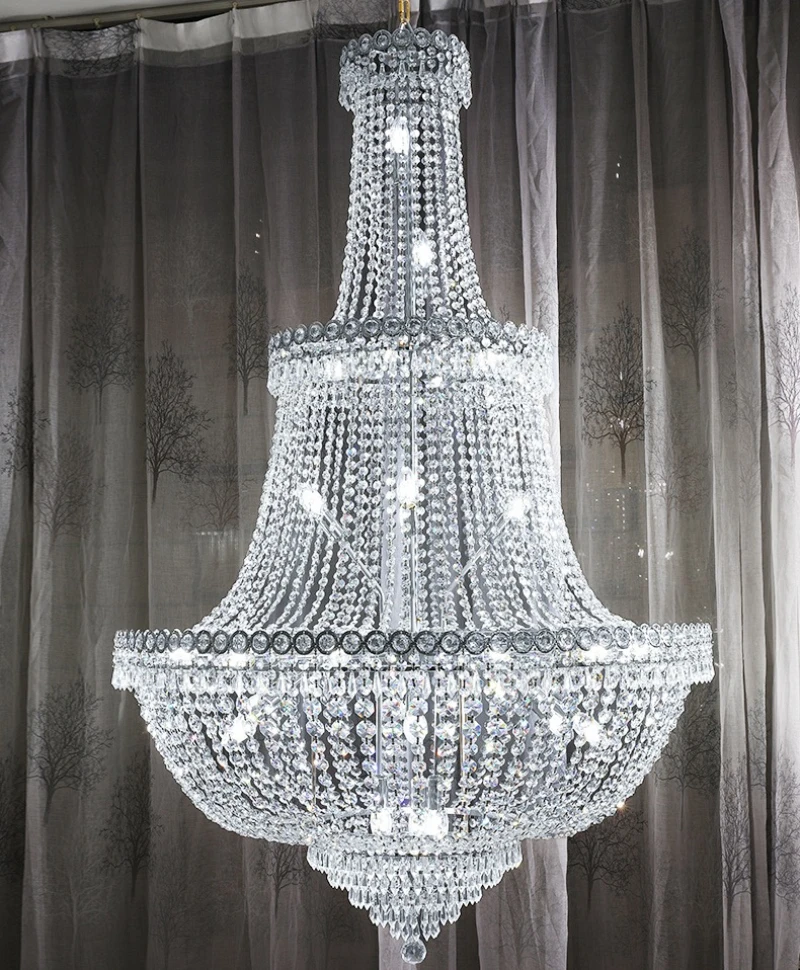 Living room luxury crystal chandelier project staircase villa duplex building chandelier hotel decorative lamp