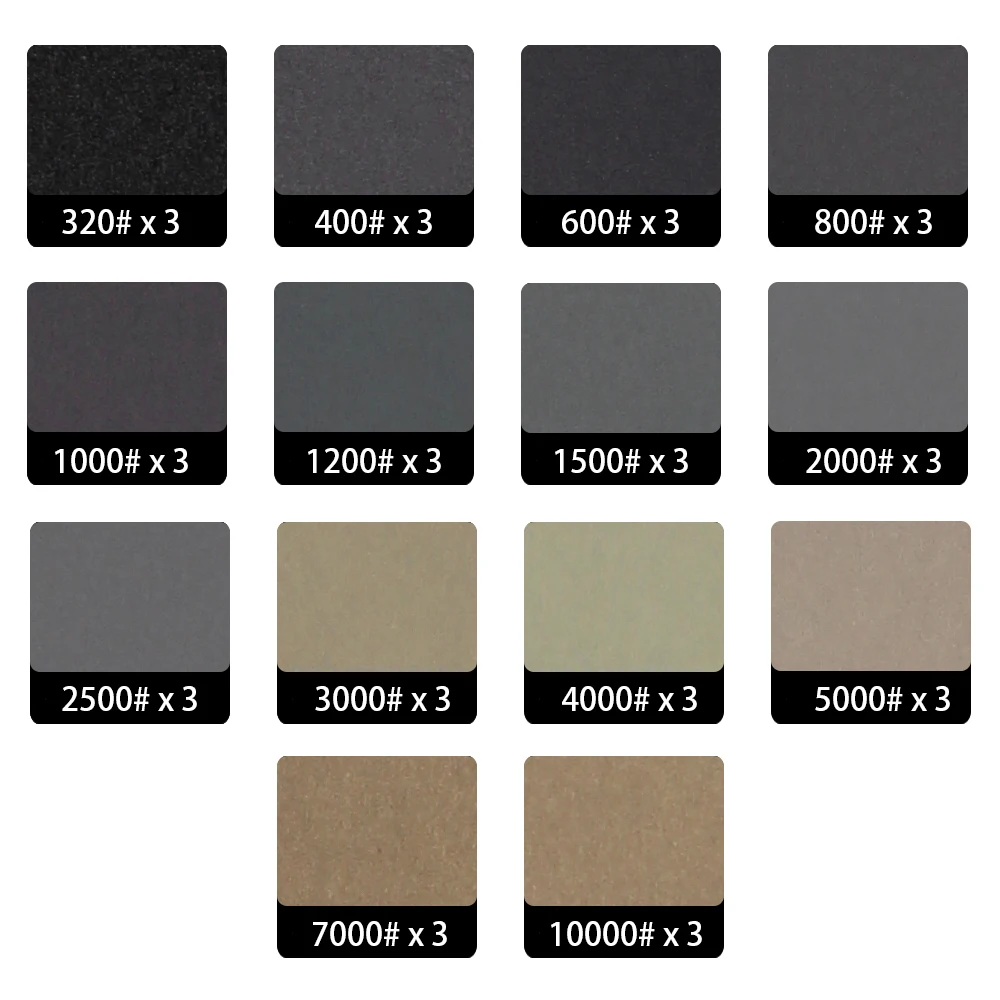 9x3.6 "Cao Cấp KHÔ ƯỚT Cát Giấy Assorted 320 to10000 Nhám + Tặng Giấy Nhám Giá Đỡ cho Gỗ Nhựa trang sức và Kim Loại Đánh Bóng
